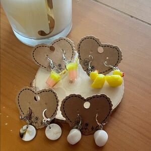 Colorful Kids Earrings Set 4 pieces